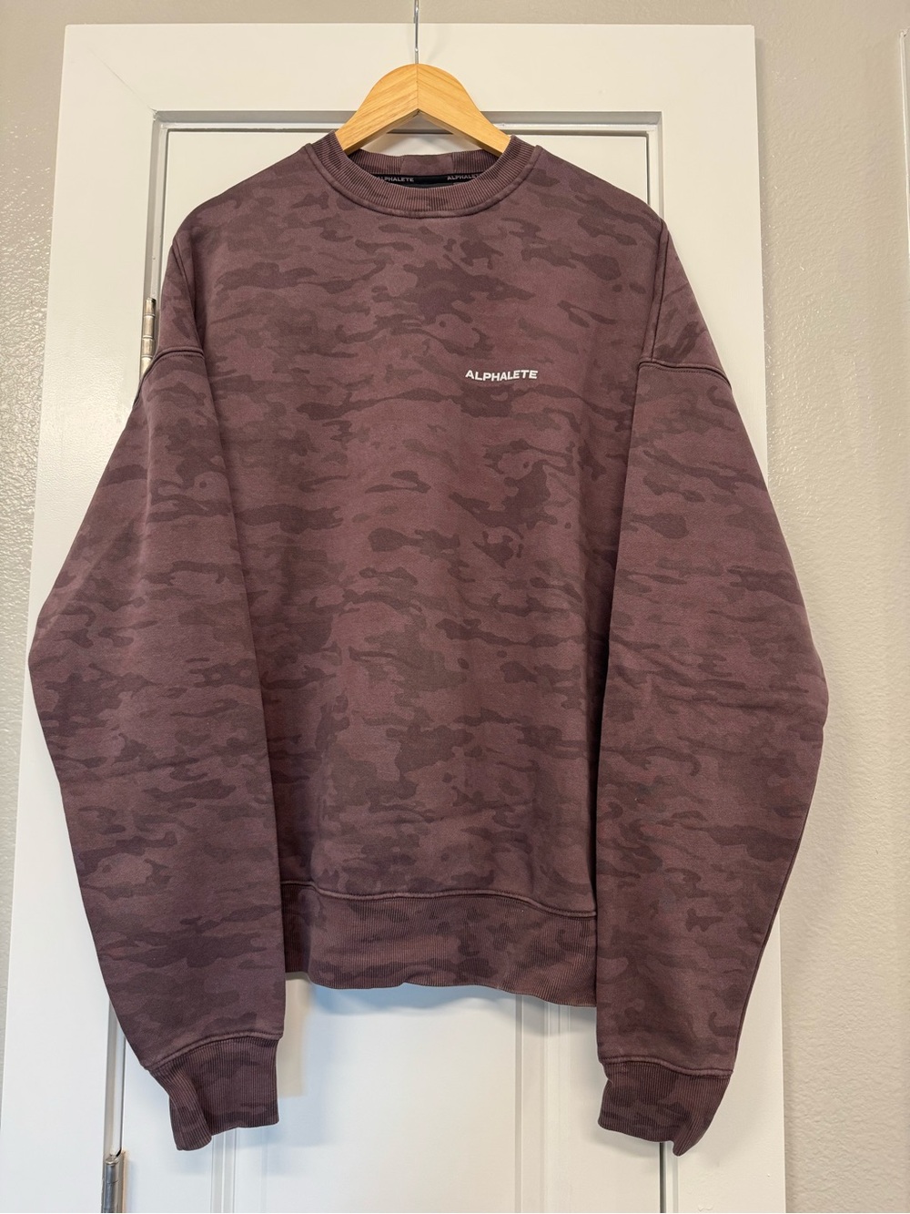 Alphalete Men's Purple Camo Crewneck Sweatshirt